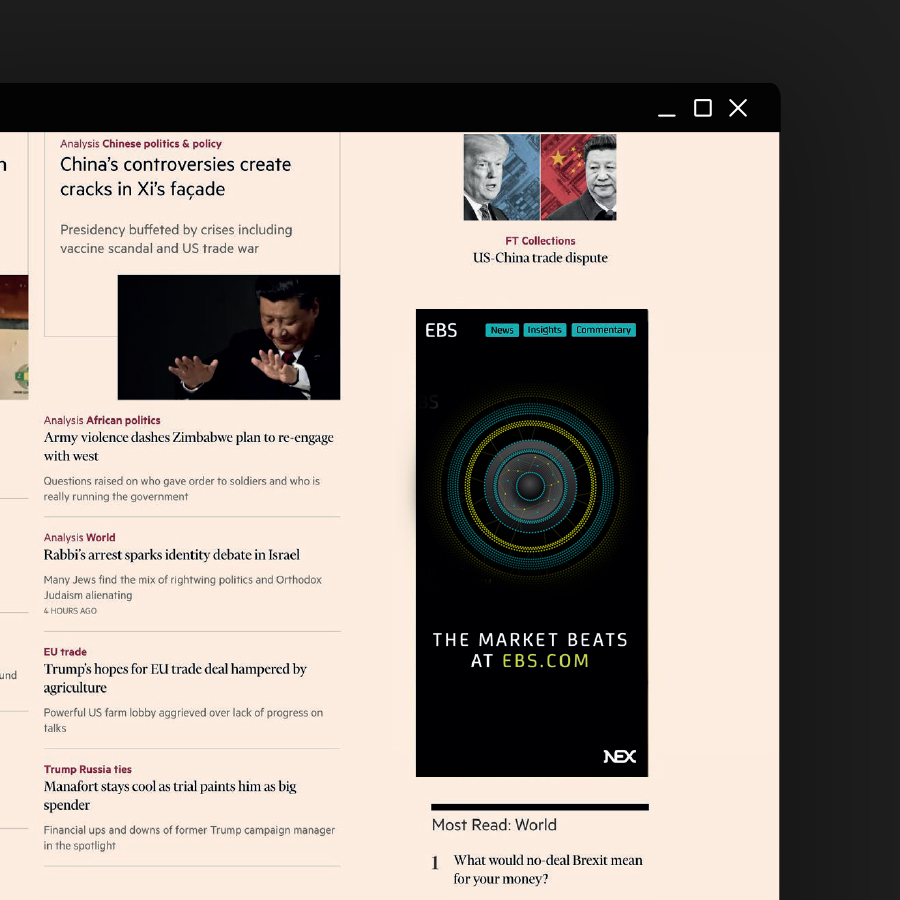 EBS wide skyscraper in situ on a website