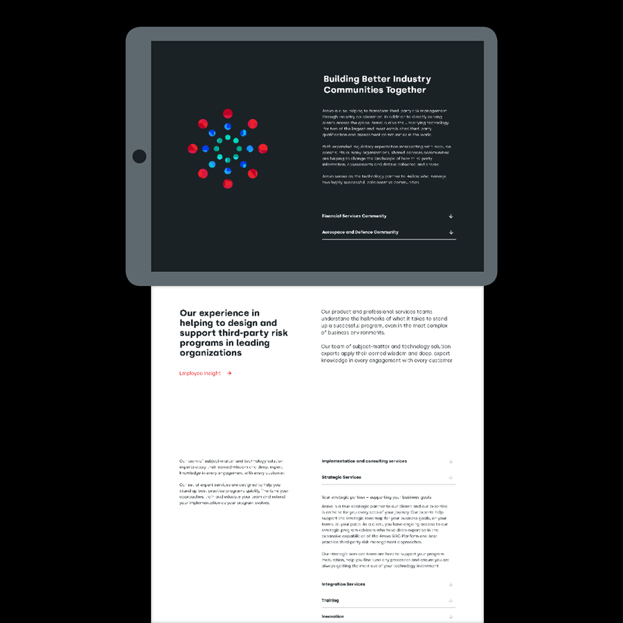 Aravo communities page design