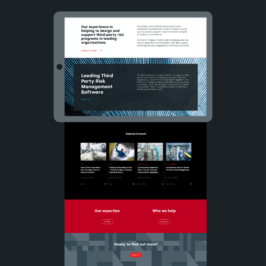 Third Party Risk Software website design